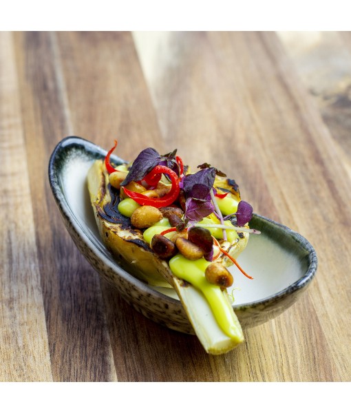 Pini kronärtskocka bites med örter chili zest och vegansk taragon mayonais